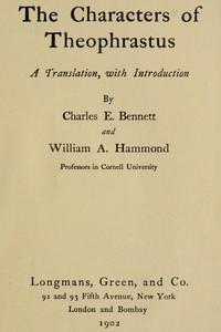 The Characters of Theophrastus
A Translation, with Introduction
